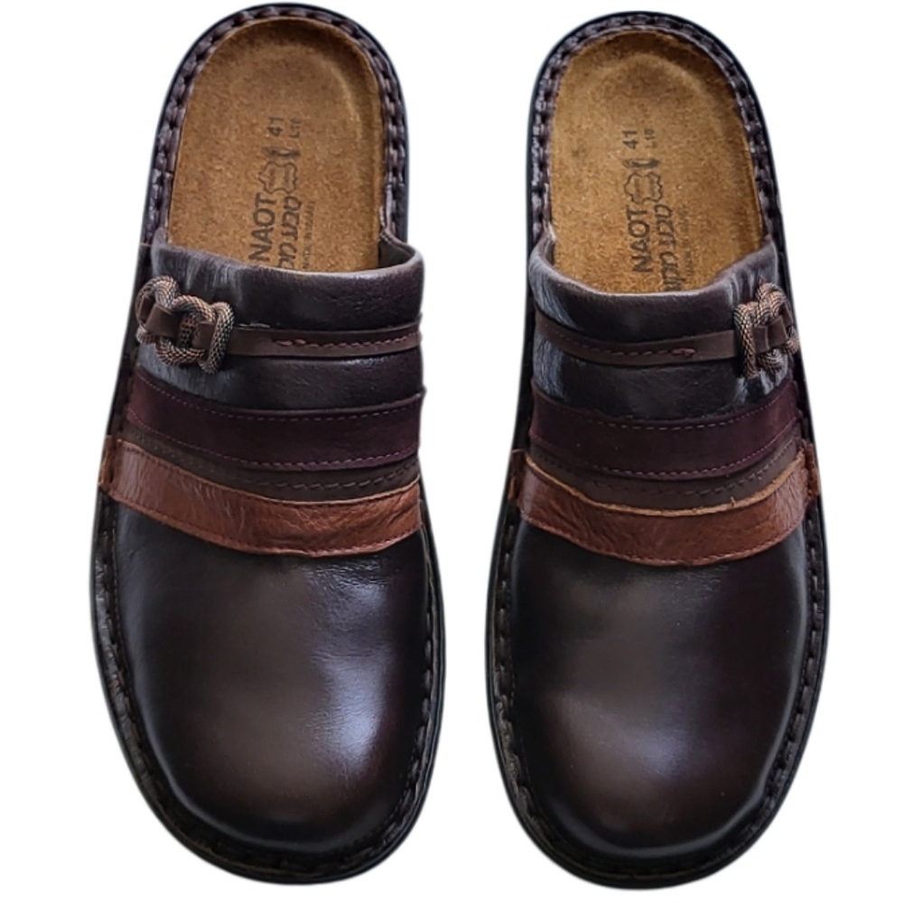 NWOT Naot Belize Brown Leather Clog. Size 41